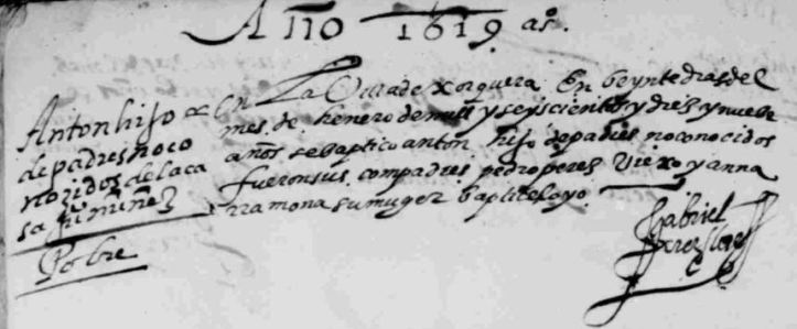 hijo de padres no conocidos pero de una casa 1619